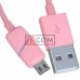 Шнур TCOM, штекер USB А - штекер micro USB, в колбе, 1м, розовый