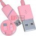 Шнур TCOM, штекер USB А - штекер micro USB, в колбе, 1м, розовый