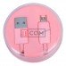 Шнур TCOM, штекер USB А - штекер micro USB, в колбе, 1м, розовый