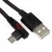 Шнур TCOM штекер USB А - штекер micro USB угловой, в сетке, 1м, чёрный