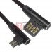 Шнур TCOM штекер USB А угловой - штекер micro USB угловой, в сетке, 1м, чёрный
