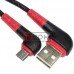 Шнур TCOM штекер USB А угловой - штекер micro USB угловой, прорезиненный, 1м, чёрный