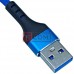Шнур USB А - iPhone 6, сетка, 1м, синий