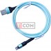 Шнур USB А - iPhone 6, сітка, 1м, бірюзовий Шнур USB А - iPhone 6, сітка, 1м, бірюзовий