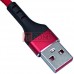 Шнур USB А - iPhone 6, сетка, 1м, красный