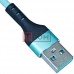 Шнур USB А - iPhone 6, сетка, 1м, бирюзовый