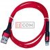 Шнур USB А - iPhone 6, сетка, 1м, красный