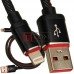 Джинсовый шнур USB А - iPhone 6 чёрный 1 метр