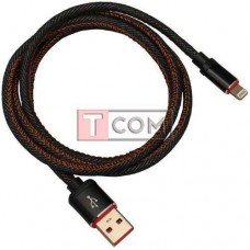 Джинсовый шнур USB А - iPhone 6 чёрный 1 метр