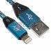 Шнур TCOM штекер USB А - штекер iPhone 6, в сетке, 1м, синий