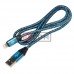 Шнур TCOM штекер USB А - штекер iPhone 6, в сетке, 1м, синий