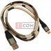 Джинсовый шнур USB А - iPhone 6 хаки 1 метр