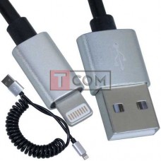 Шнур штекер USB А - штекер iPhone 6, витой, 1м, чёрный, в блистере Шнур штекер USB А - штекер iPhone 6, витой, 1м, чёрный, в блистере