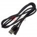 Шнур TCOM штекер USB А - штекер iPhone 6 угловой, в сетке, 1м, чёрный