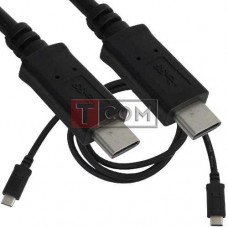 Шнур TCOM, штекер USB type C - штекер USB type C, Vers-3.0, 1м, чёрный