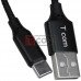 Шнур штекер USB type А - штекер USB type С, сетка, 1м, чёрный
