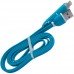 Шнур 2в1 TCOM, штекер USB А - штекер miсro USB + штекер iPhone6, синий, 1м, в блистере