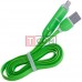 Шнур 2в1 TCOM, штекер USB А - штекер miсro USB + штекер iPhone6, зелёный, 1м, в блистере