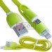 Шнур 2в1 TCOM, штекер USB А - штекер miсro USB + штекер iPhone6, салатовый, 1м, в блистере