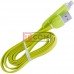 Шнур 2в1 TCOM, штекер USB А - штекер miсro USB + штекер iPhone6, салатовый, 1м, в блистере