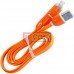Шнур 2в1 TCOM, штекер USB А - штекер miсro USB + штекер iPhone6, оранжевый, 1м, в блистере