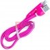 Шнур 2в1 TCOM, штекер USB А - штекер miсro USB + штекер iPhone6, розовый, 1м, в блистере