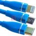 Шнур 3в1 TCOM, штекер USB А - штекер Місго USB + штекер Iphone + штекер USB type C, сітка, 1м, синій