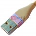 Шнур 3в1 TCOM, штекер USB А - штекер miсro USB + штекер Iphone + штекер USB type C, сетка, 1м, золотистый