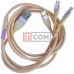 Шнур 3в1 TCOM, штекер USB А - штекер Місго USB + штекер Iphone + штекер USB type C, сітка, 1м, золотистий