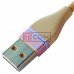 Шнур 3в1 TCOM, штекер USB А - штекер miсro USB + штекер Iphone + штекер USB type C, сетка, 1м, золотистый