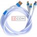 Шнур 3в1 TCOM, штекер USB А - штекер miсro USB + штекер Iphone + штекер USB type C, сетка, 1м, белый