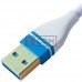 Шнур 3в1 TCOM, штекер USB А - штекер miсro USB + штекер Iphone + штекер USB type C, сетка, 1м, белый