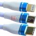 Шнур 3в1 TCOM, штекер USB А - штекер Місго USB + штекер Iphone + штекер USB type C, сітка, 1м, білий