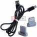 Шнур 3в1 TCOM, штекер USB А - штекер miсro USB + штекер Iphone + штекер USB type C, сменный, на магните, 1м