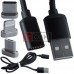 Шнур 3в1 TCOM, штекер USB А - штекер miсro USB + штекер Iphone + штекер USB type C, сменный, на магните, 1м