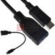 Переходник OTG TCOM, штекер USB 3.1 type C - гнездо USB type A, 0.2м, черный
