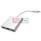 Переходник TCOM, штекер USB Type C 3.1 - гнездо USB Type C 3.1 + гнездо HDMI + гнездо USB 3.0