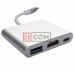 Переходник TCOM, штекер USB Type C 3.1 - гнездо USB Type C 3.1 + гнездо HDMI + гнездо USB 3.0