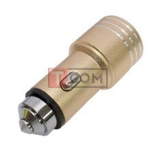 Автомобильная зарядка TCOM, 2 USB 1A+2.1А, металлическая, в коробке