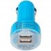 Автомобільна зарядка 2хUSB, 1A+2.1А, блакитна