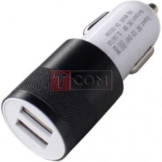 Автомобильная зарядка 2хUSB, 1A+2,4А