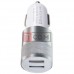 Автомобильная зарядка 2хUSB, 1A+2,1А, корпус металлический, серебрянная Автомобильная зарядка 2хUSB, 1A+2,1А, корпус металлический, серебрянная