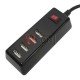 Мережева зарядка TCOM на 4 USВ, AC 220V / DC 5V 4.2A, c кабелем 1.5м, чорна