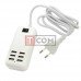 Сетевая зарядка TCOM на 6 USВ, AC 220V/ DC 5V 3A, 20W, c кабелем 1.5м, белая
