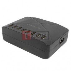 Сетевая зарядка TCOM на 8 USВ, AC 220V/ DC 5V 2x2.4A + 6x1A, c кабелем 1.5м