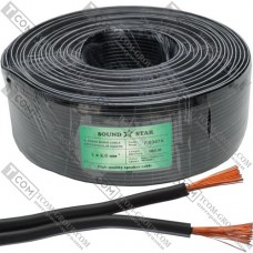 Кабель питания Sound Star, CCA, 2х2.0мм², чёрный, 100м