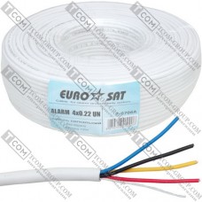 Кабель сигнальный EUROSAT 4 жилы, без экрана, 7х0.22мм, CCA, белый, 100м