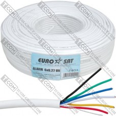 Кабель сигнальный EUROSAT 6 жил, без экрана, 7х0.22мм, Cu, белый, 100м