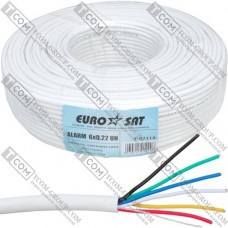 Кабель сигнальный EUROSAT 6 жил, без экрана, 7х0.22мм, CCA, белый, 100м