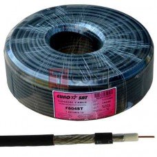 Кабель RG-6 EUROSAT (1,02CCS+48/0,12Al-Mg), диам.-6,5мм, чёрный, 100м